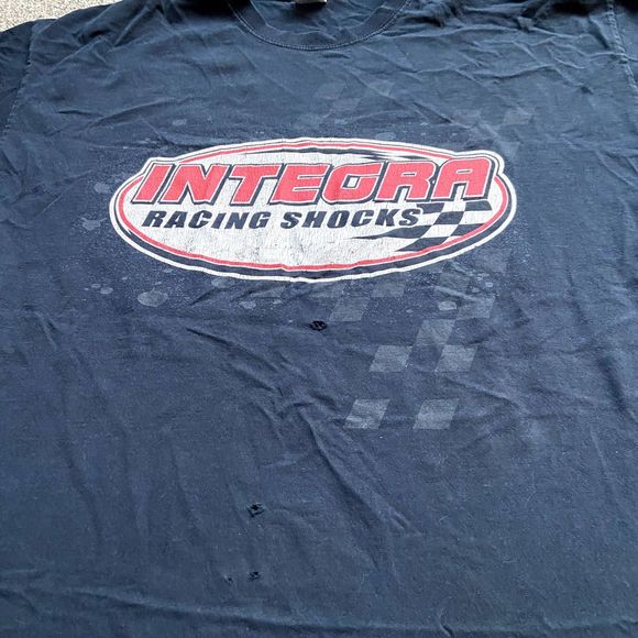 VINTAGE WARNING INTEGRA RACING SHOCKS BLACK TEE SHIRT SIZE XL - Picture 5 of 9
